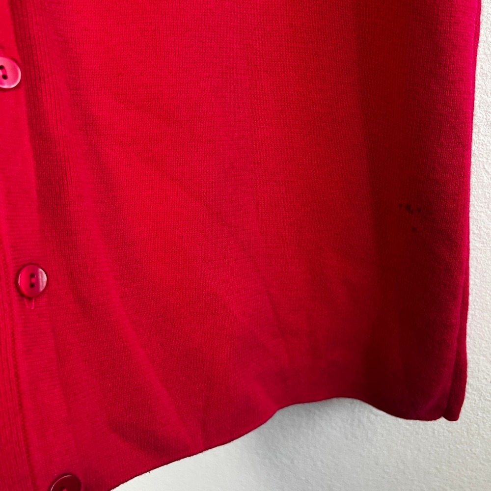 Vintage Talbots Button Up Cardigan Sweater Size Large Hot Pink Short Sleeve - Picture 4 of 8